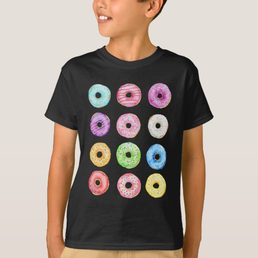 Waterverf donuteert patroon t-shirt (Voorkant)