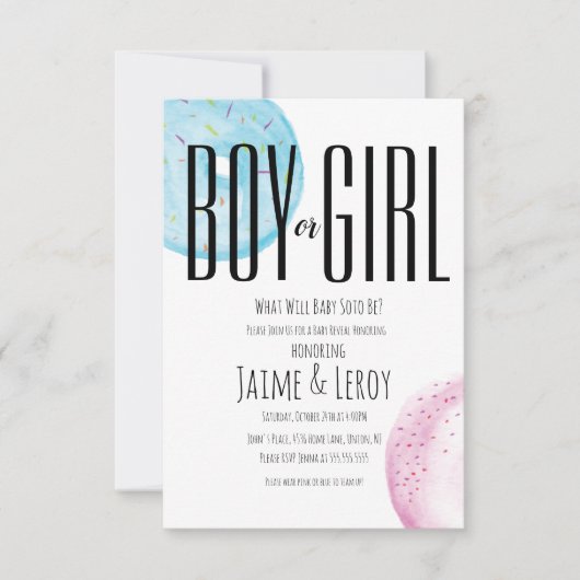 Waterverf donuteert sekse onthult hand-schilderen  kaart (Voorkant)