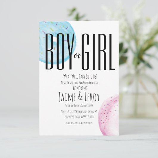 Waterverf donuteert sekse onthult hand-schilderen  kaart (Staand voorkant)