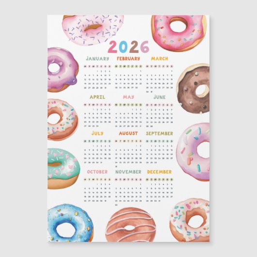 Waterverf Donuts 2026 Kalender (Voorkant)