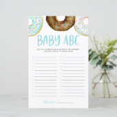 Waterverf Donuts Baby ABC Baby shower Game (Staand voorkant)