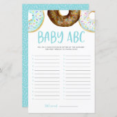 Waterverf Donuts Baby ABC Baby shower Game (Voorkant / Achterkant)