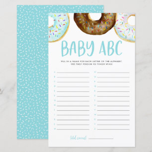 Waterverf Donuts Baby ABC Baby shower Game