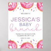 Waterverf Donuts Baby Meisje brunch Poster (Voorkant)