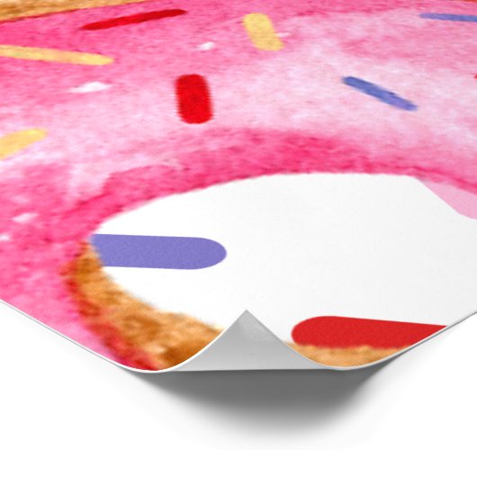 Waterverf Donuts Baby Meisje brunch Poster (Hoek)