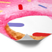 Waterverf Donuts Baby Meisje Sprinkle Shower Poster (Hoek)