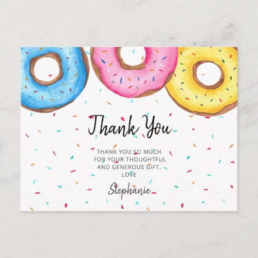 Waterverf Donuts Baby shower Briefkaart (Voorkant)