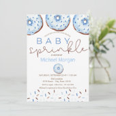 Waterverf Donuts Baby Sprinkle Boy Baby shower Kaart (Staand voorkant)