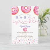 Waterverf Donuts Baby Sprinkle Meisje Baby shower Kaart (Staand voorkant)