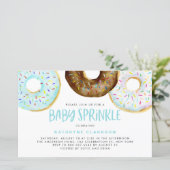 Waterverf Donuts Boy Baby Sprinkle Uitnodiging (Staand voorkant)