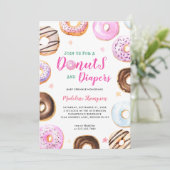 Waterverf Donuts en Luiers Baby shower Kaart (Staand voorkant)