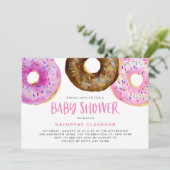 Waterverf Donuts Het is een Girl Baby Sprinkle Sho Kaart (Staand voorkant)