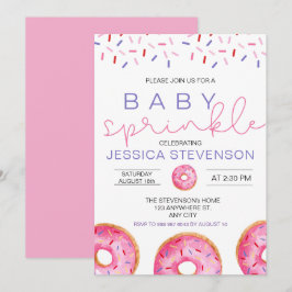 Waterverf Donuts meisje Baby Spetterfeest  Kaart
