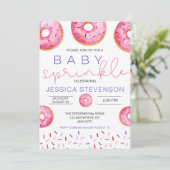 Waterverf Donuts meisje Baby Sprinkle Shower Kaart (Staand voorkant)