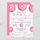 Waterverf Donuts meisje Baby Sprinkle Shower Kaart (Voorkant / Achterkant)