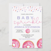 Waterverf Donuts meisje Baby Sprinkle Shower Kaart (Voorkant)