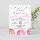 Waterverf Donuts meisje Baby Sprinkle Shower Kaart (Staand voorkant)