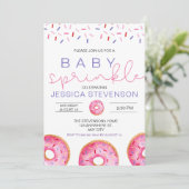 Waterverf Donuts meisje Baby Sprinkle Shower Kaart (Staand voorkant)