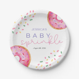 Waterverf Donuts meisje Baby Sprinkle Shower Papieren Bordje