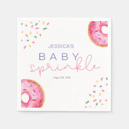 Waterverf Donuts meisje Baby Sprinkle Shower Servet