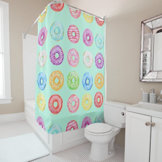 Waterverf donuts Shower Curtain Douchegordijn (In situ)