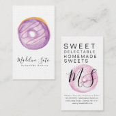 Waterverf Donuts Snoepjes Bakken Cake Decorateur B Visitekaartje (Voorkant / Achterkant)