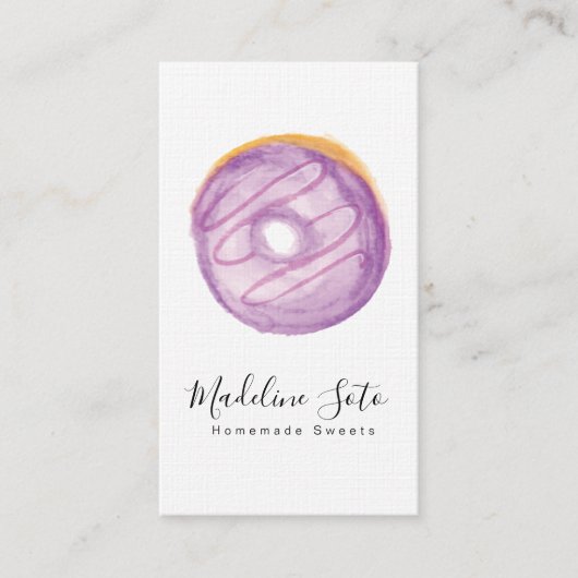 Waterverf Donuts Snoepjes Bakken Cake Decorateur B Visitekaartje (Voorkant)