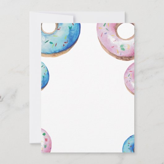 Waterverf Donuts Twin Boy Girl Baby shower Kaart (Achterkant)