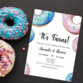 Waterverf Donuts Twin Boy Girl Baby shower Kaart