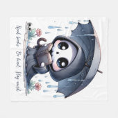 Waterverf Dood Boekenliefhebber Fleece Deken (Voorkant (Horizontaal))