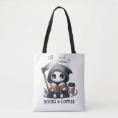 Waterverf Dood Boekliefhebber Tote Bag (Voorkant)