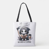 Waterverf Dood Boekliefhebber Tote Bag (Achterkant)