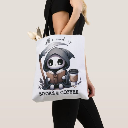 Waterverf Dood Boekliefhebber Tote Bag (Dichtbij)