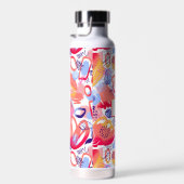 Waterverf doodle Aangepast monogram en patroon Waterfles (Rechts)