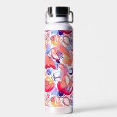 Waterverf doodle Aangepast monogram en patroon Waterfles (Achterkant)
