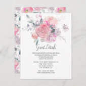 Waterverf Doodle Floral Bruiloft Gast Details Informatiekaartje (Voorkant / Achterkant)