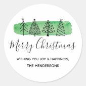 Waterverf Doodle Holiday Ronde Sticker (Voorkant)