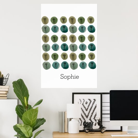 Waterverf Doodle Pattern Poster (Thuiskantoor)