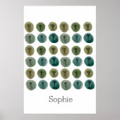 Waterverf Doodle Pattern Poster (Voorkant)