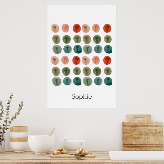 Waterverf Doodle Pattern Poster (Keuken)