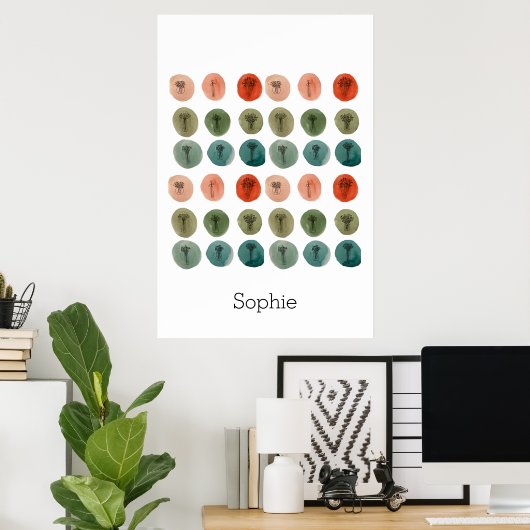 Waterverf Doodle Pattern Poster (Thuiskantoor)