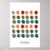 Waterverf Doodle Pattern Poster (Voorkant)