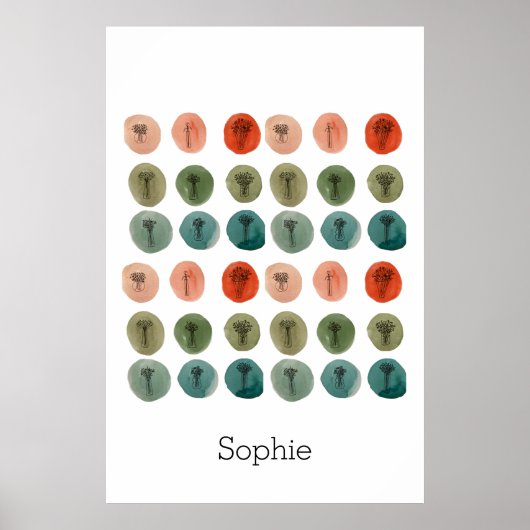 Waterverf Doodle Pattern Poster (Voorkant)