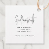 Waterverf Doopsel peetouders Eenvoudig Modern Bedankjes Labels (Achterkant)