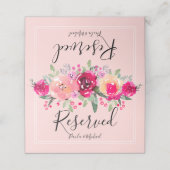 Waterverf Door Floral gereserveerde bruiloft Plaatskaartje (Buitenkant ongevouwen)