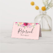 Waterverf Door Floral gereserveerde bruiloft Plaatskaartje (Achterkant)