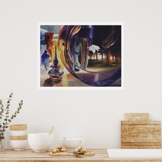 waterverf "door het kijkglas" poster (Keuken)