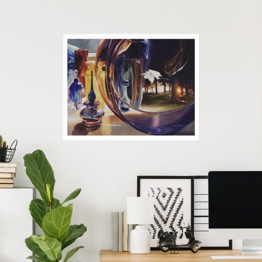 waterverf "door het kijkglas" poster (Thuiskantoor)