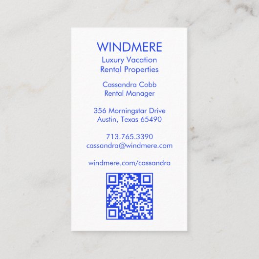 Waterverf Door Vastgoedmakelaar Realtor QR Code Visitekaartje (Achterkant)