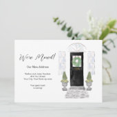 Waterverf Door We hebben Adreswijziging verplaatst Aankondiging (Staand voorkant)